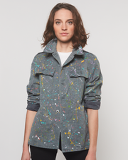 Veste Militaire Denim Eclats de Peinture