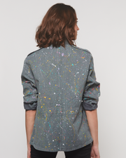 Veste Militaire Denim Eclats de Peinture
