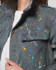 Veste Militaire Denim Eclats de Peinture