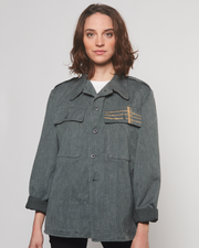 Veste Denim Militaire Dorée