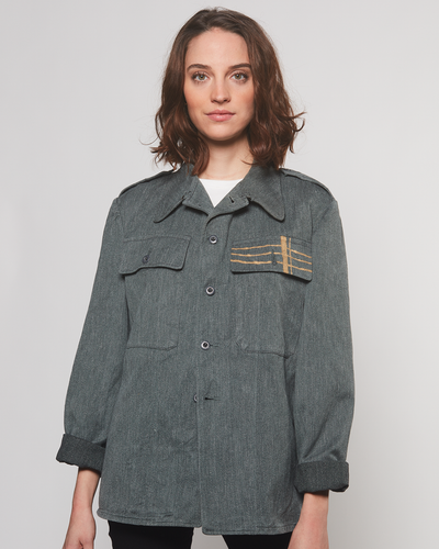 Veste Denim Militaire Dorée