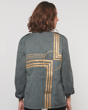Veste Denim Militaire Dorée