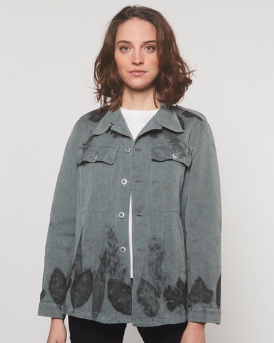 Veste Militaire Denim Feuilles