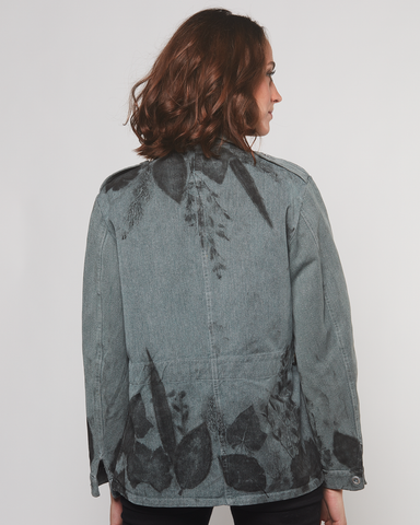 Veste Militaire Denim Feuilles