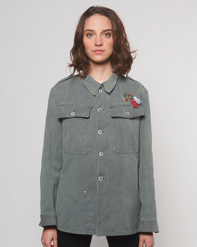 Veste Denim Militaire Médailles